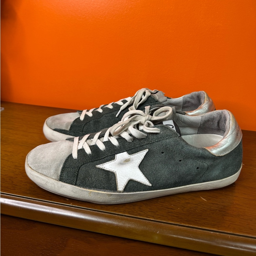 Golden Goose green and White Sneakers